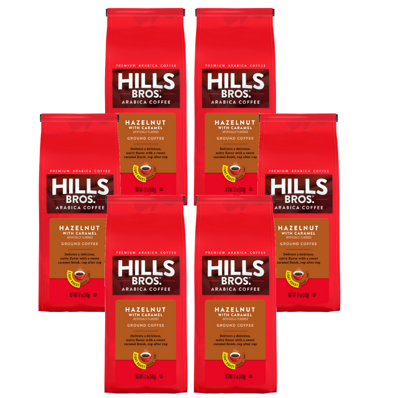 Hills Bros.® Coffee - Hazelnut with Caramel - Light Roast - Ground - P ...